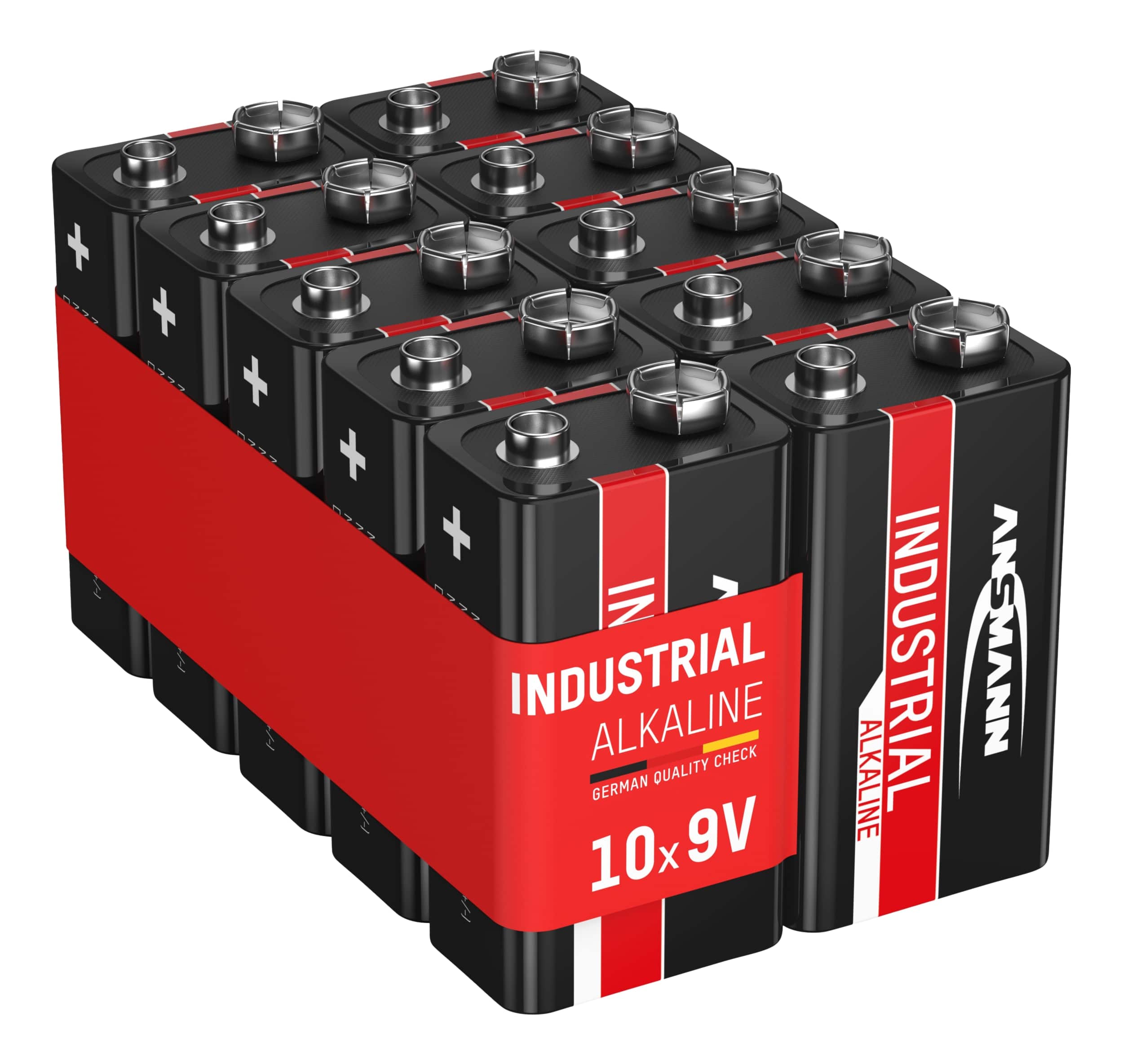 ANSMANN 9V-Blockbatterie, INDUSTRIAL, Alkaline, 10 Stück